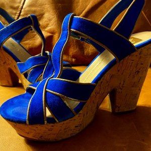 Dolce Vita Blue Suede Platform Shoes
